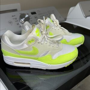 Nike Air Max White and Lime Sneakers